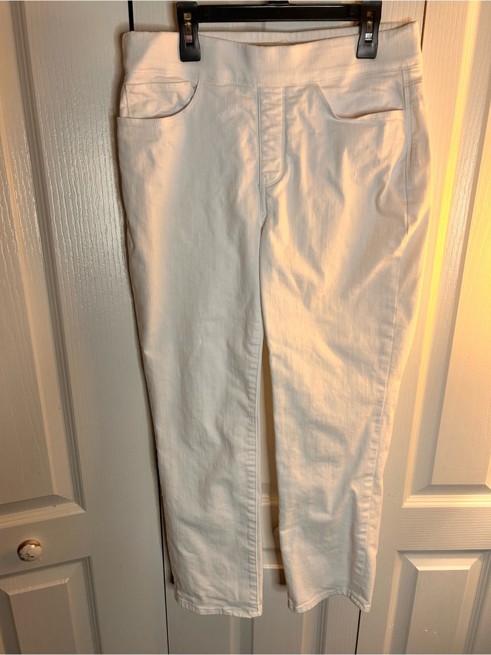 Soft‎ Surroundings Pull On Crop Jeans Womens Small White Ultimate Denim Stretch